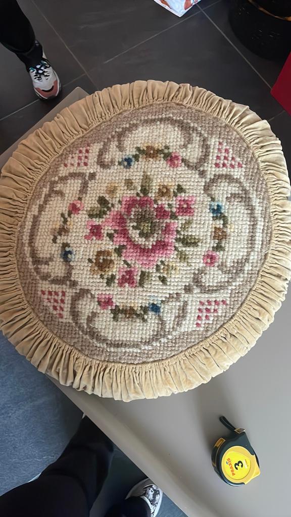 Retro kussen lekker dik, Ophalen of Verzenden, Zo goed als nieuw, Beige, Rond