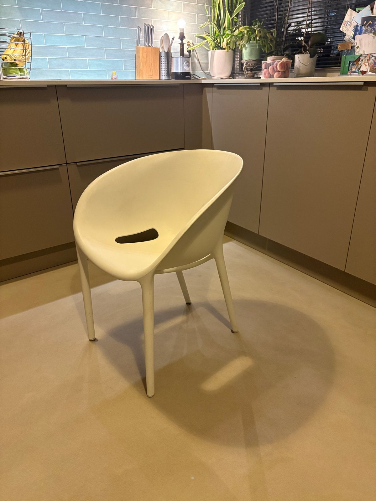 Set van 4 Driade Soft Egg stoelen - Philippe Starck design, Kunststof, Gebruikt, Wit, Design