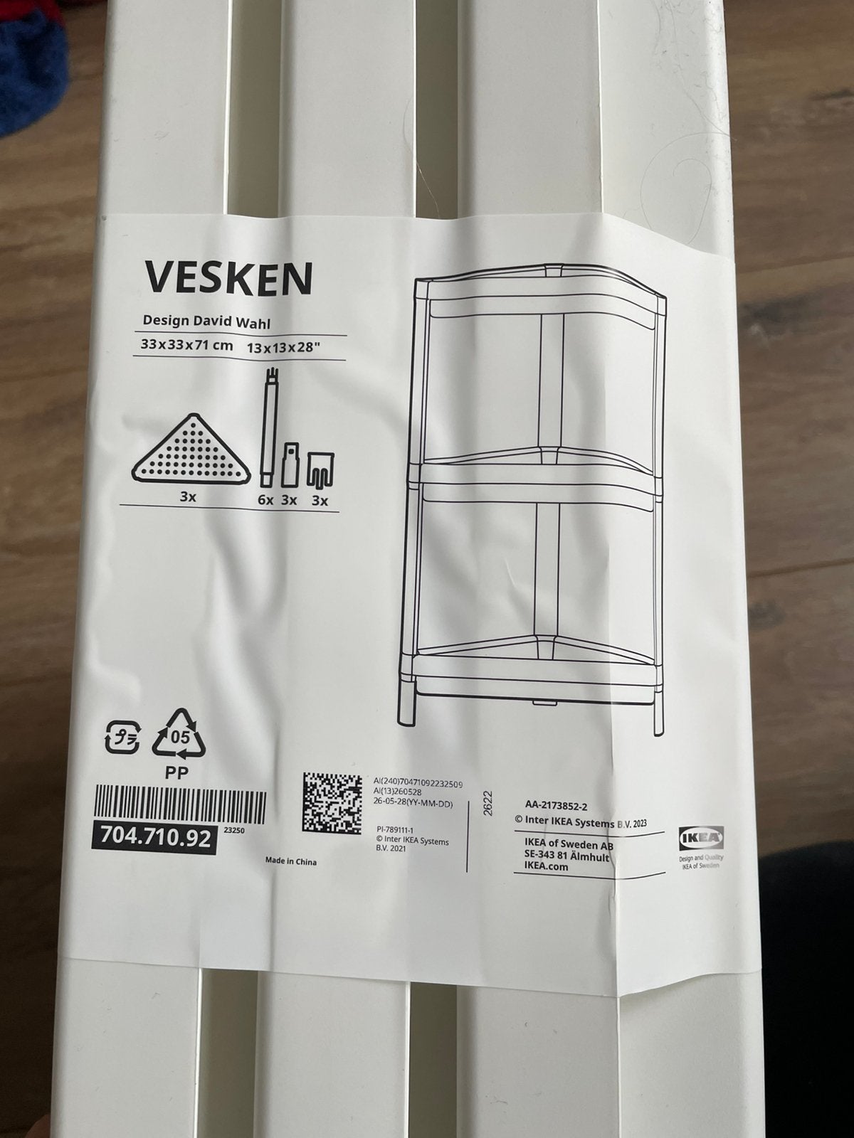 Ikea Vesken Corner Shelf Bathroom Badkamer  hoekplank, Ophalen, Minder dan 50 cm, Overige typen, Nieuw