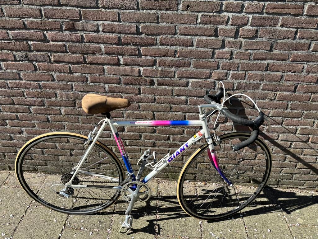 Giant race fiets, Fietsen en Brommers, Fietsen | Racefietsen, Ophalen, Gebruikt, Staal, Velgrem