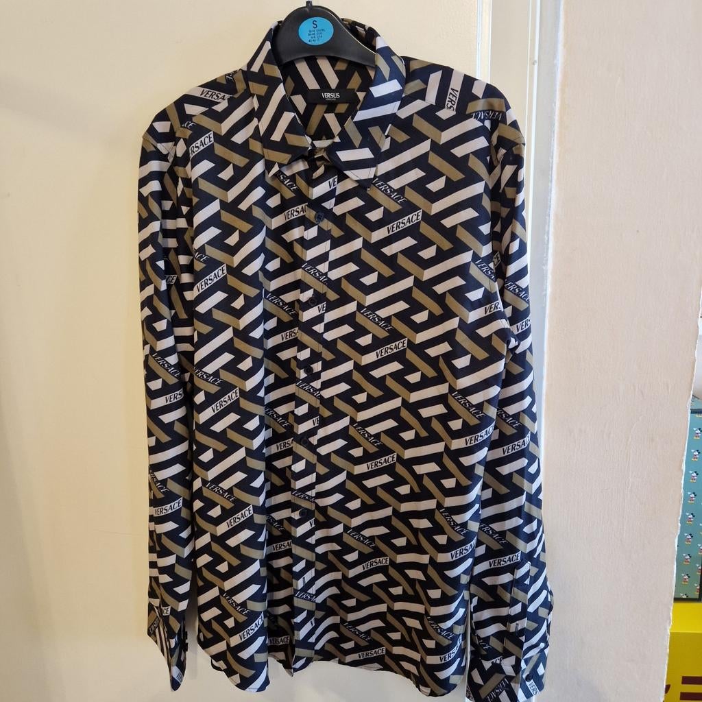 Origineel Versace overhemd maat L - Zwart/Goud/Wit, Kleding | Heren, Overhemden, Zwart, Ophalen of Verzenden, Halswijdte 41/42 (L)