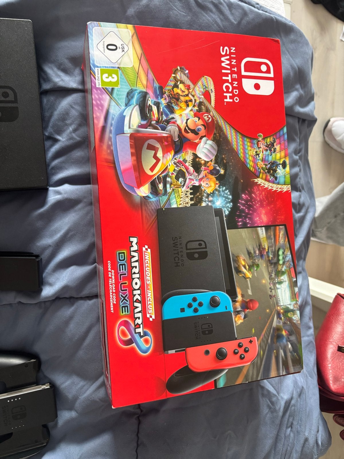 Nintendo Switch met Mario Kart 8 Deluxe en extra's, Met games, Met 2 controllers, Ophalen of Verzenden, Zo goed als nieuw