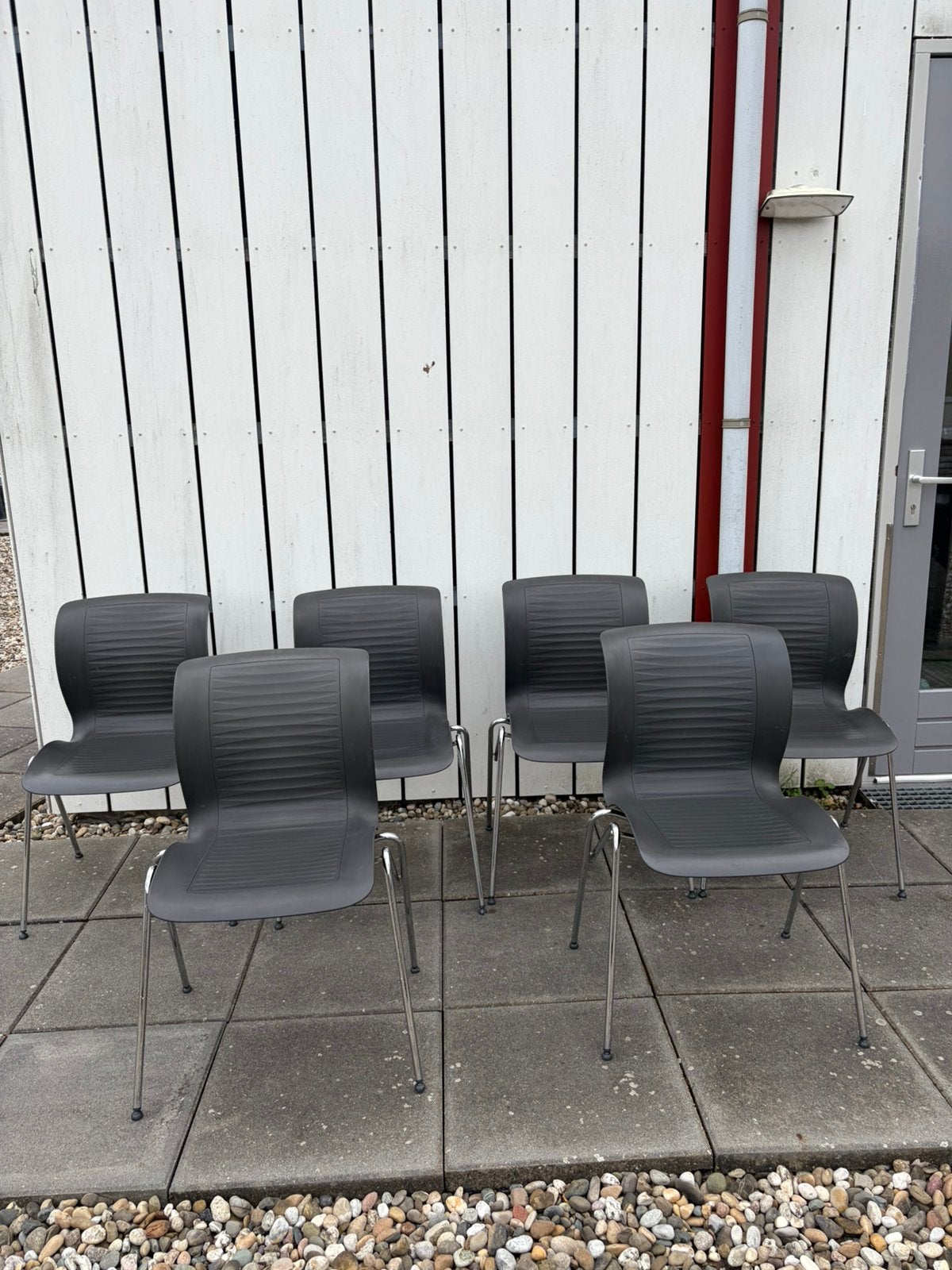 Set van 6 Fritz Hansen Ensemble stoelen, Huis en Inrichting, Ophalen, Zo goed als nieuw, Zwart, Kunststof