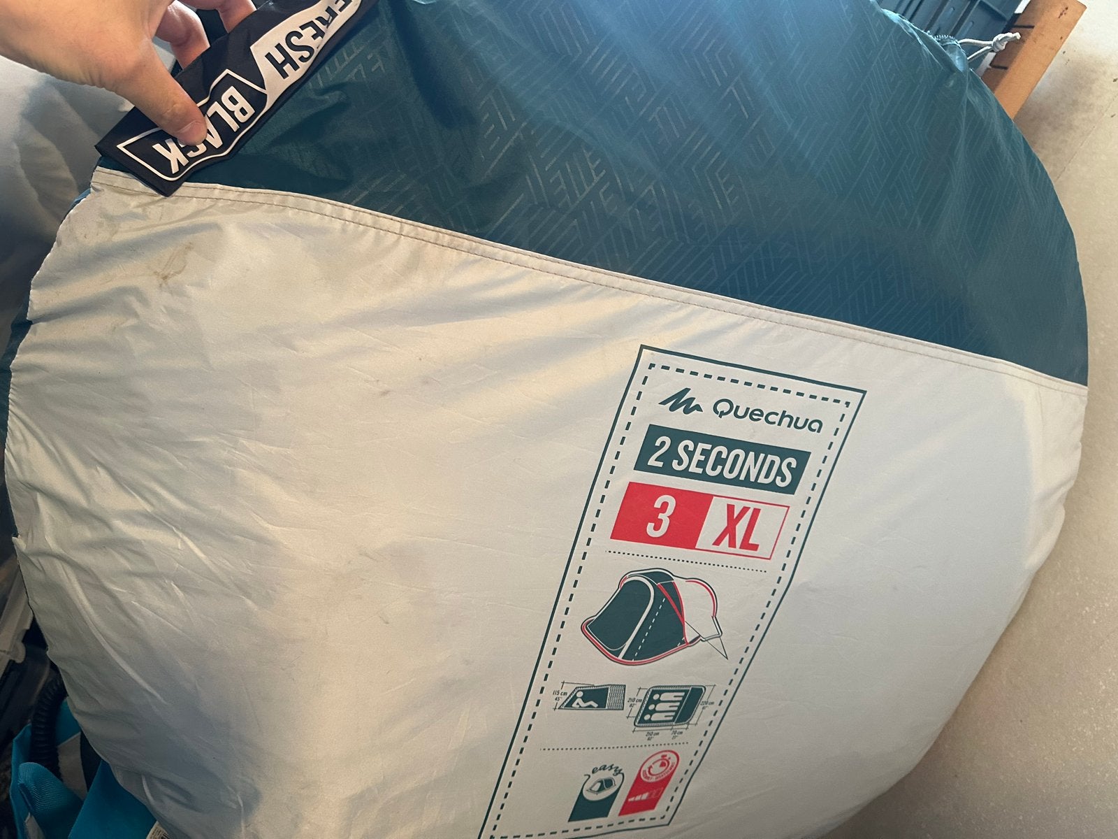 Quechua 2 Seconds 3XL Fresh & Black tent, Caravans en Kamperen, Tenten, Ophalen, Gebruikt, Tot en met 3