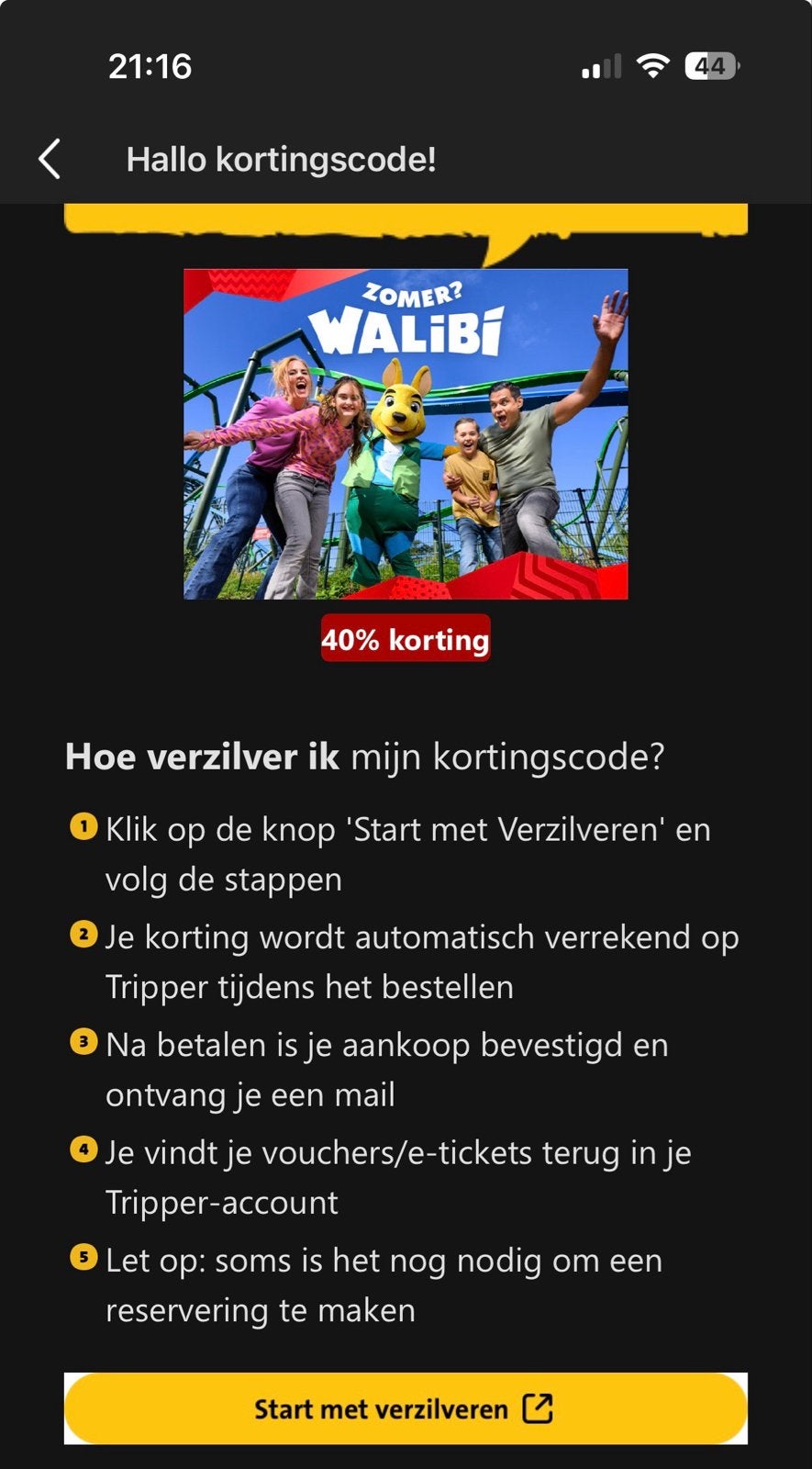 40 procent korting Walibi Holland, Tickets en Kaartjes