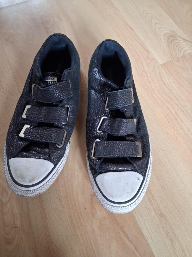 Converse All Star sneakers maat 42, zwart met klittenband, Zwart, Converse, Ophalen of Verzenden, Sneakers of Gympen