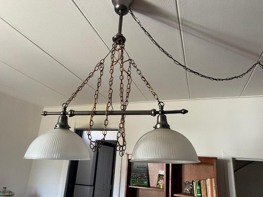 Vintage lampen ca. 30-35 cm diameter, Ophalen, Gebruikt, Vintage, Klassiek, E27 (groot)