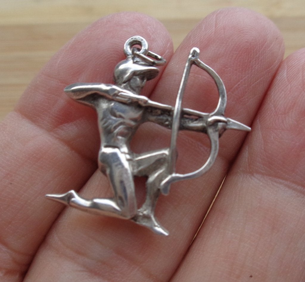 zilveren vintage hanger boogschutter [907], Verzenden, Zo goed als nieuw, Zilver, Zilver