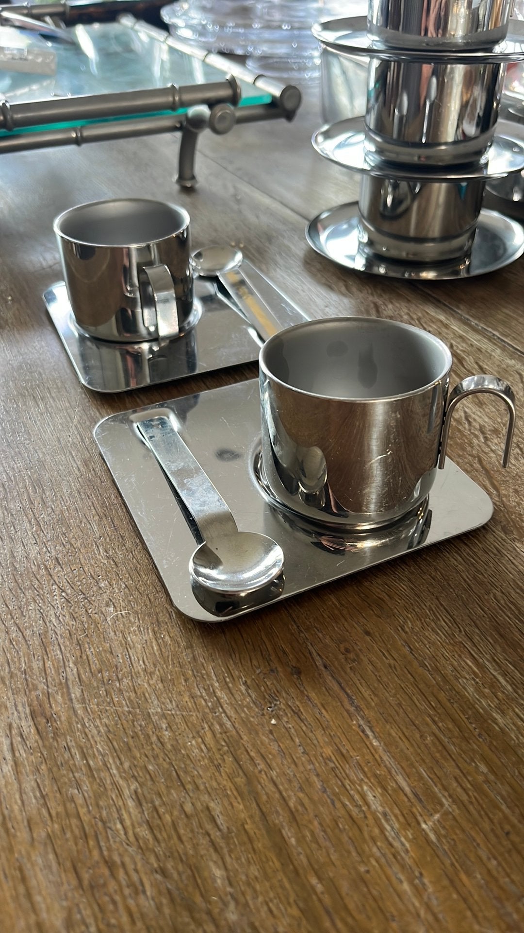 GB Guido Bergna Playa espresso set RVS - 2 stuks (80s)