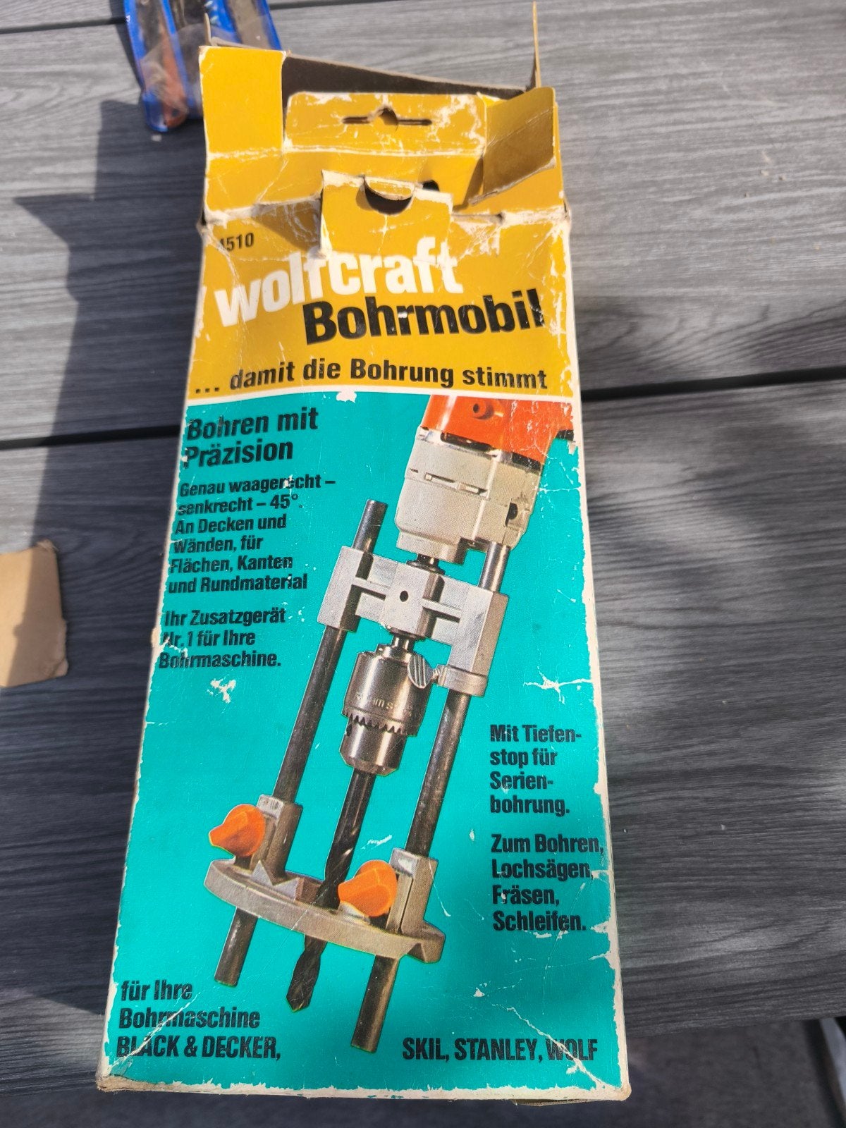 Wolfcraft Bohrmobil Boorstandaard voor Boormachine, Doe-het-zelf en Verbouw, Ophalen, Gebruikt, Overige typen