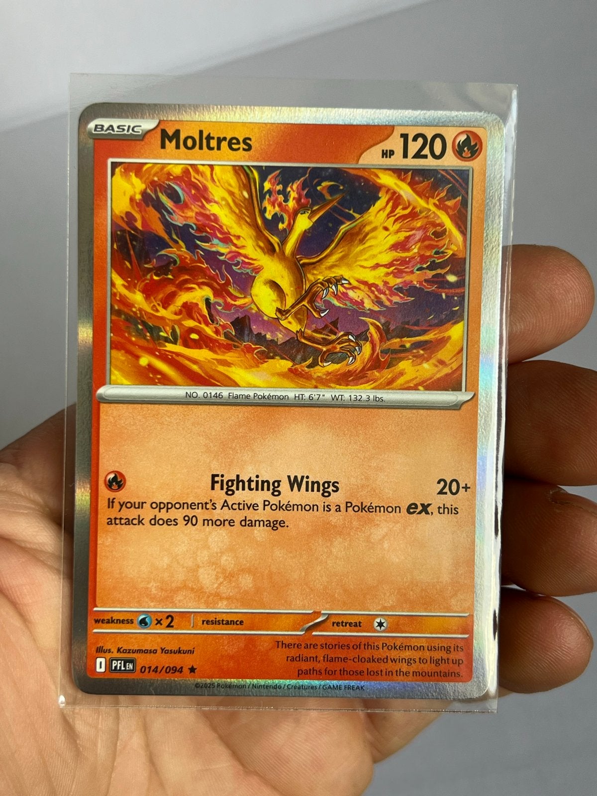 Moltres 014/094 PFL EN Pokémon Kaart, Ophalen of Verzenden, Zo goed als nieuw, Losse kaart