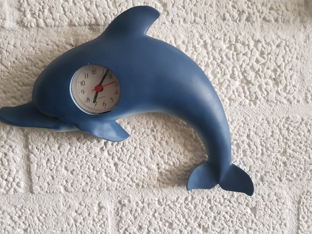 mooie dolfijnen wandklok, Ophalen, Zo goed als nieuw, Wandklok