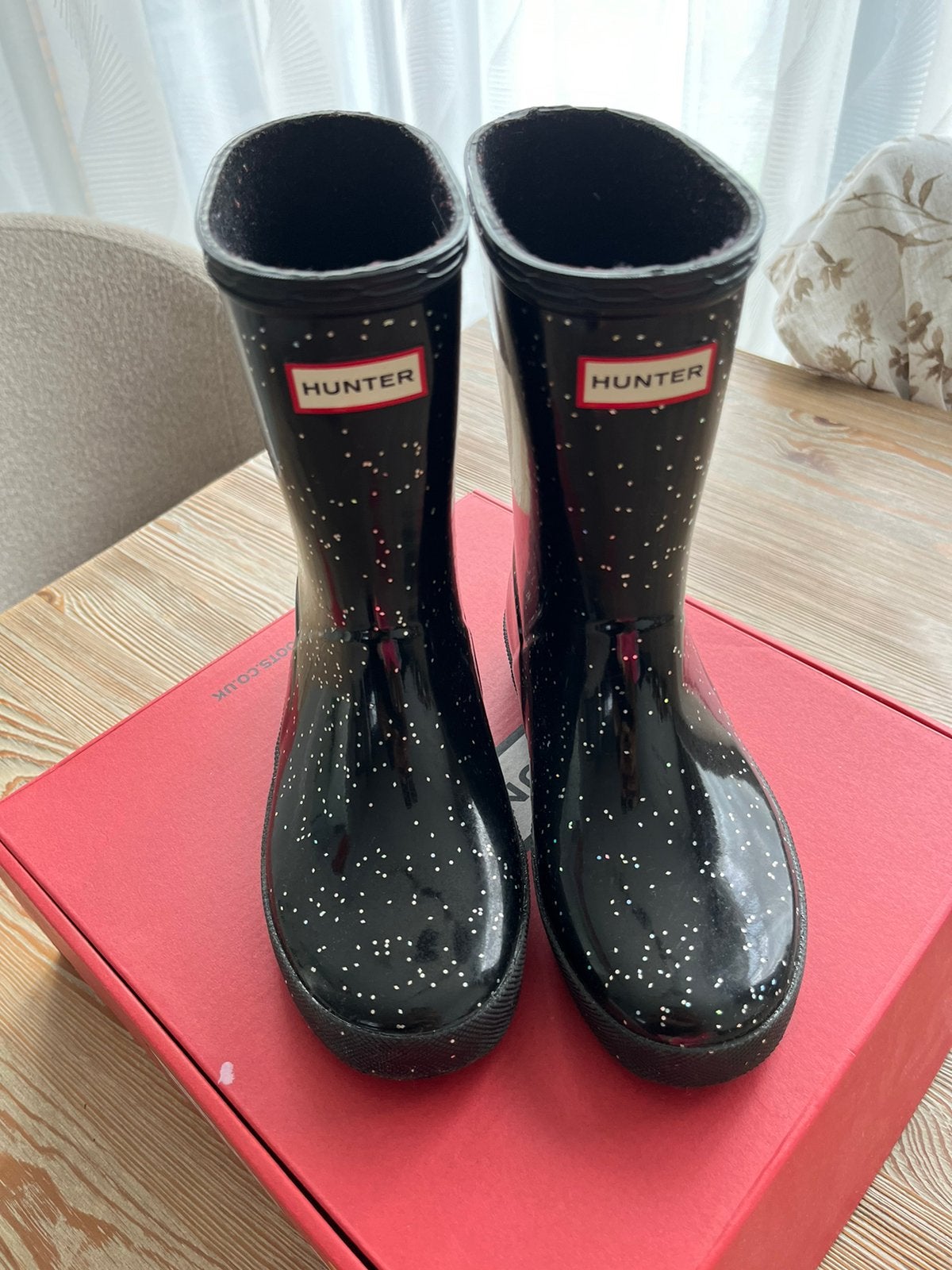 Hunter regenlaars mt 32, Kinderen en Baby's, Ophalen of Verzenden, Zo goed als nieuw, Meisje, Laarzen