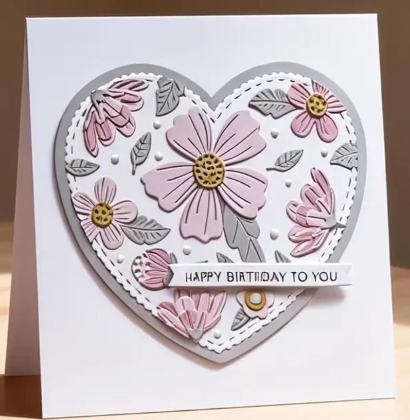 Nieuw Snij.al hart/ bloemen/ Happy Birthday, Ophalen of Verzenden, Nieuw, Overige thema's, Pons of Mal