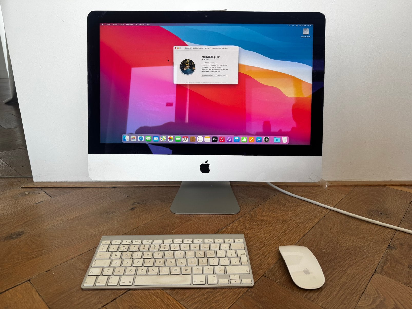 iMac 21.5-inch (mid 2014) - Goed onderhouden, Gebruikt, Ophalen of Verzenden, 8 GB, HDD