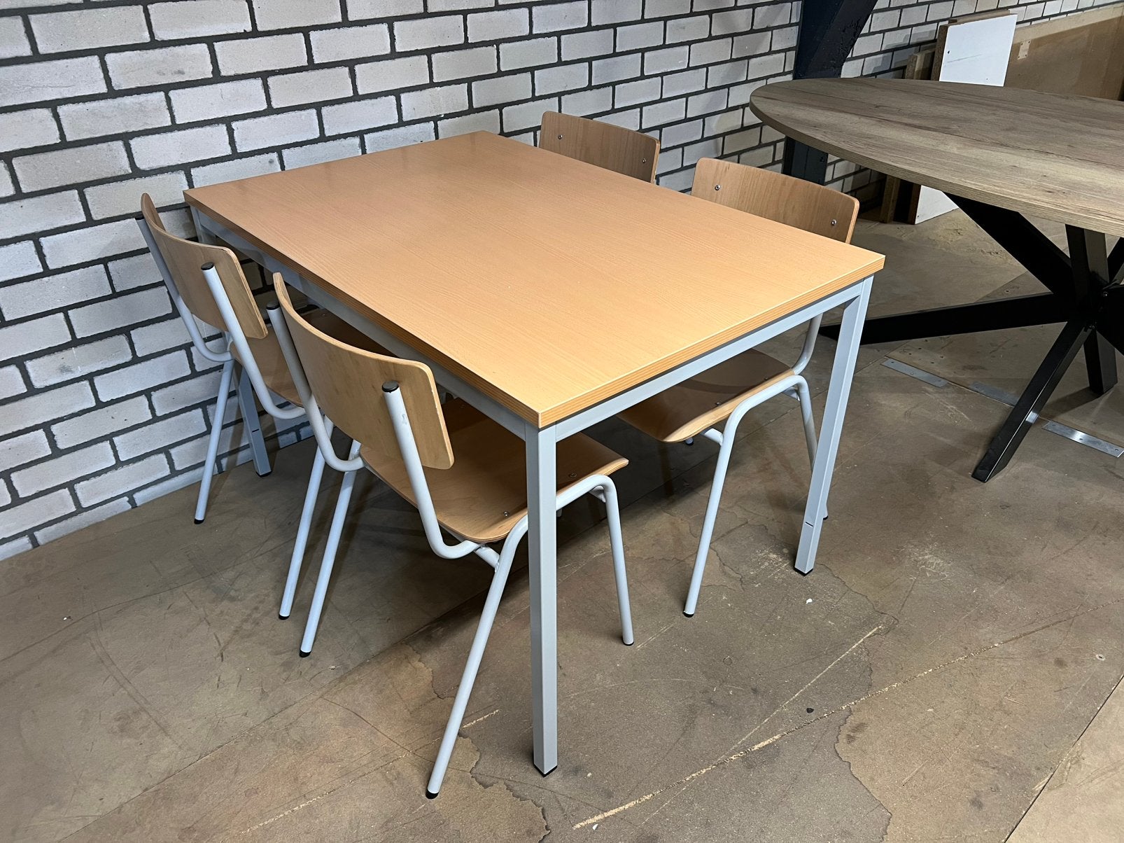 Partij van 5 kantinetafels + 20 kantinestoelen kantineset, Ophalen of Verzenden, Nieuw, 8 stoelen of meer