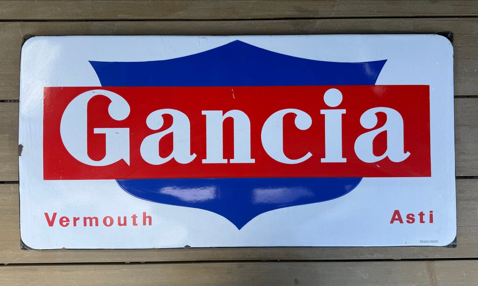 Emaille Reclamebord Gancia Vermouth Asti, Ophalen of Verzenden, Reclamebord