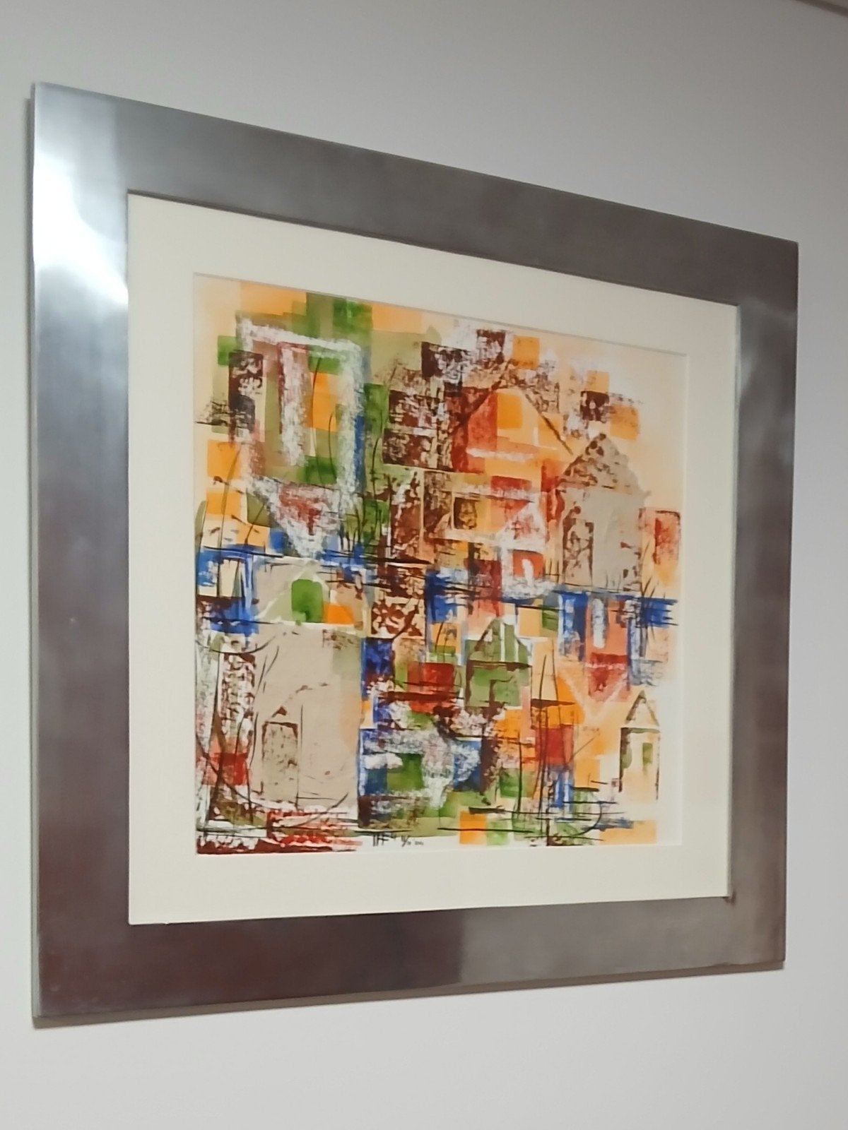 Gesigneerd IKEA Kunstwerk 2004 in RVS Lijst 60x60cm, Ophalen of Verzenden