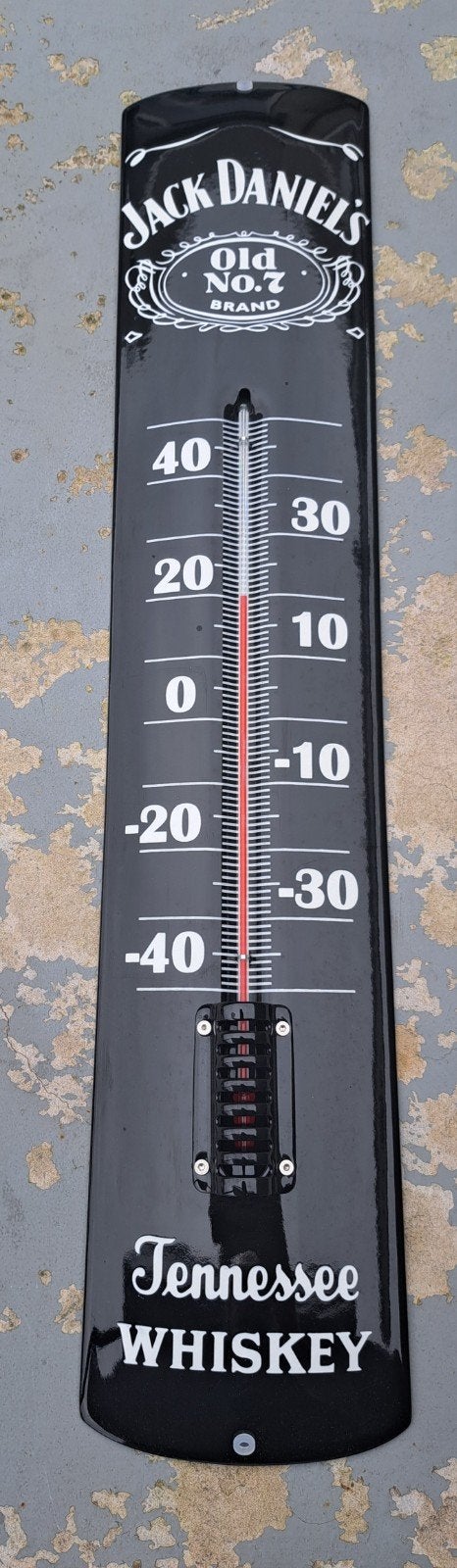 emaille reclamebord thermometer- Jack Daniels, Ophalen of Verzenden, Reclamebord