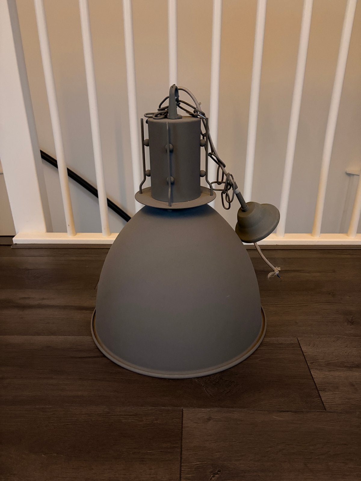 Grijze industriële hanglamp Label 51, Ophalen, Gebruikt, Metaal, E27 (groot)
