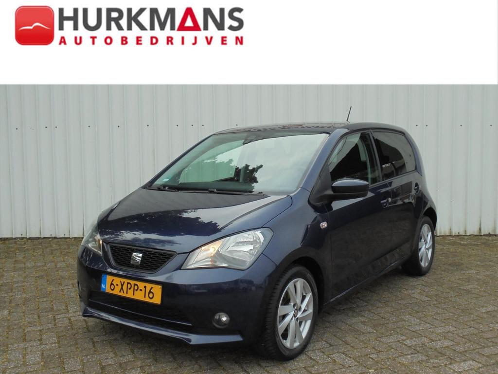 Seat Mii 1.0i 60 PK 5DRS NL-AUTO AIRCO GOED ONDERHOUDEN, Auto's, Euro 5, Stof, Gebruikt, Zwart