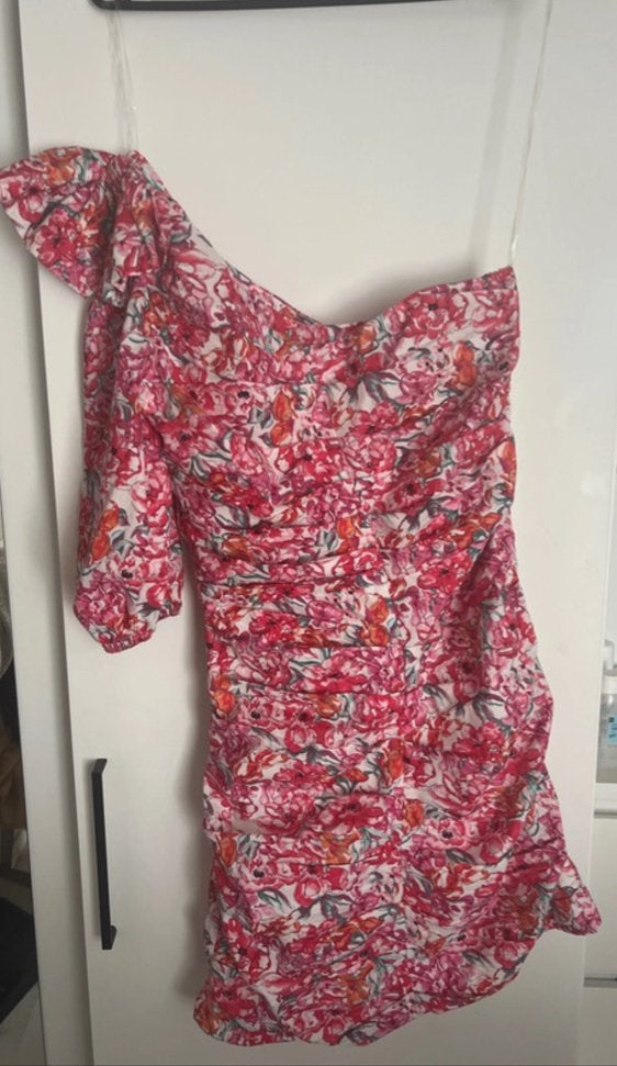 Misskoo Paris bloemenprint mini jurk maat S, Meerkleurig, Ophalen of Verzenden, Zo goed als nieuw, Maat 36 (S)
