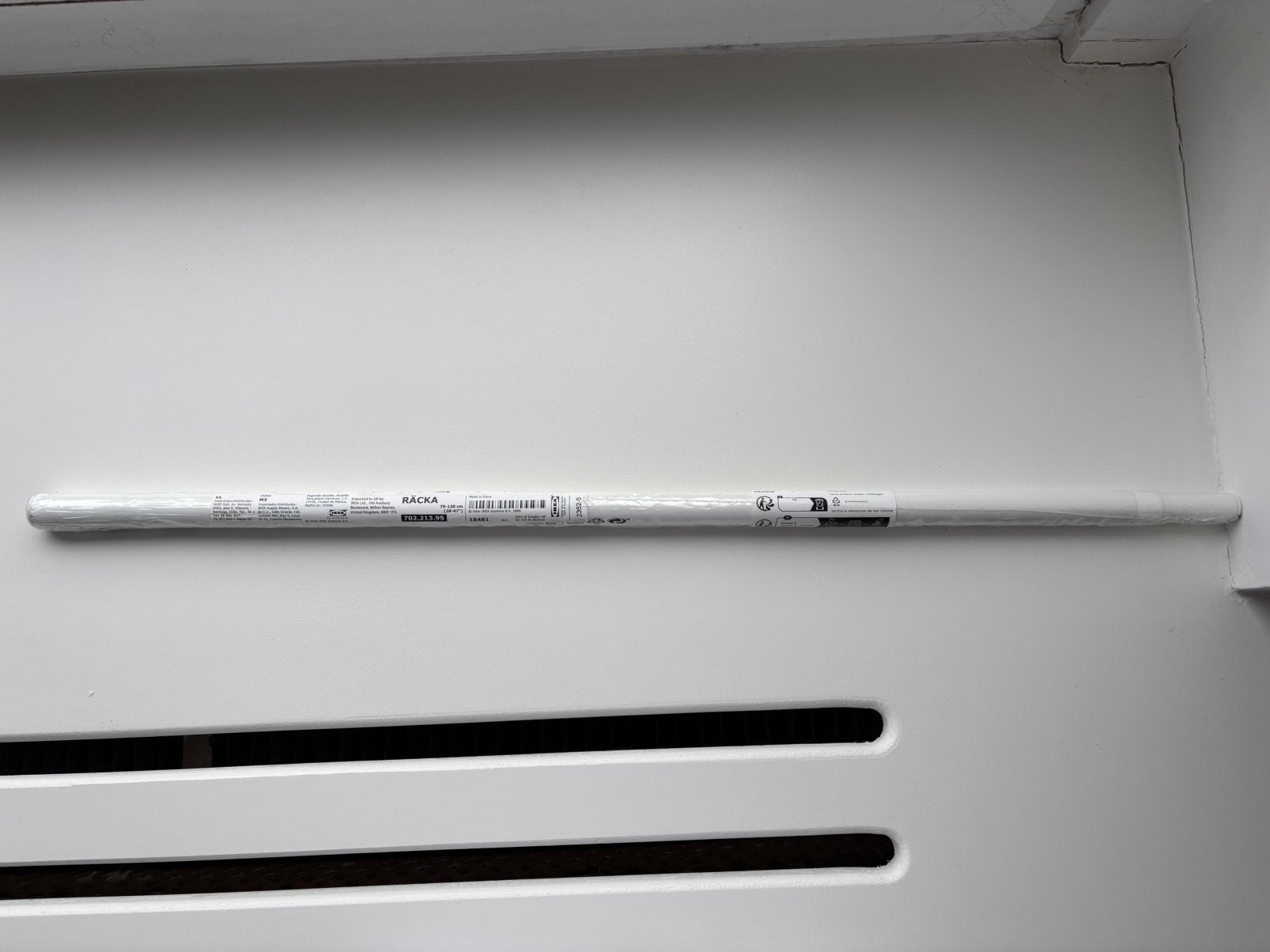 RACKA ikea curtain rod 70-120 cm white, Ophalen, Nieuw, Wit