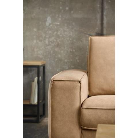 Pronto Wonen Barrio 2-zits Bank Taupe/Caramel, Ophalen, Driepersoons, 75 tot 100 cm, Zo goed als nieuw