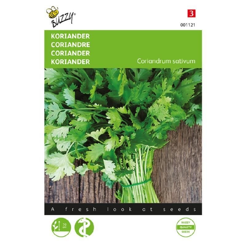 Buzzy Seeds Koriander grootzadig kruidenzaden - nieuw, Ophalen of Verzenden, Voorjaar, Volle zon, Zaad