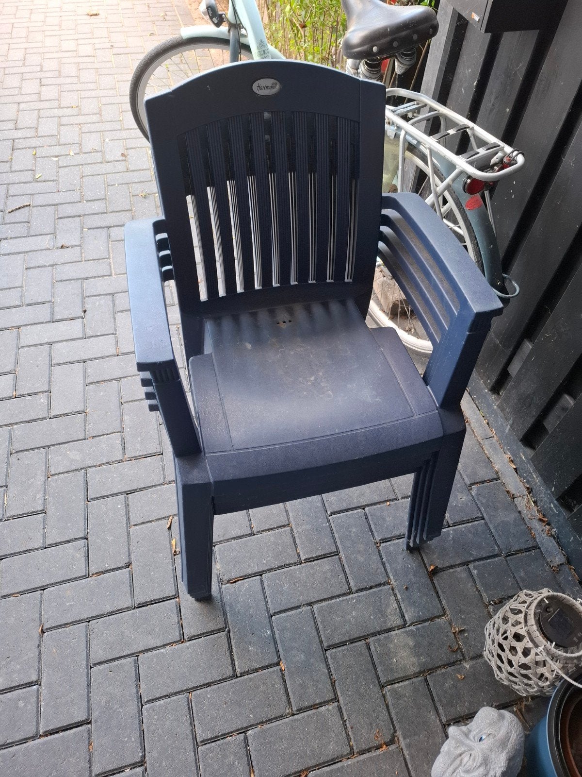 4 hartman stoelen, Ophalen, Gebruikt, Kunststof