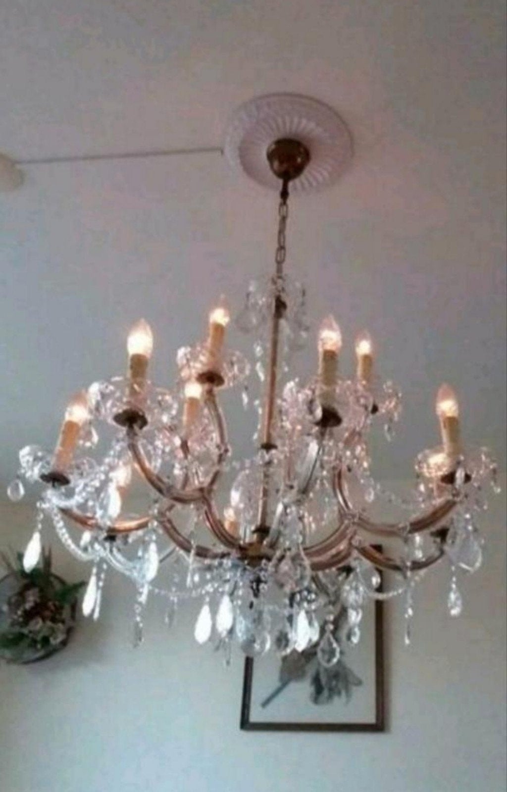 Grote kristallen maria theresa kroonluchter 12 lampen, Huis en Inrichting, Ophalen of Verzenden