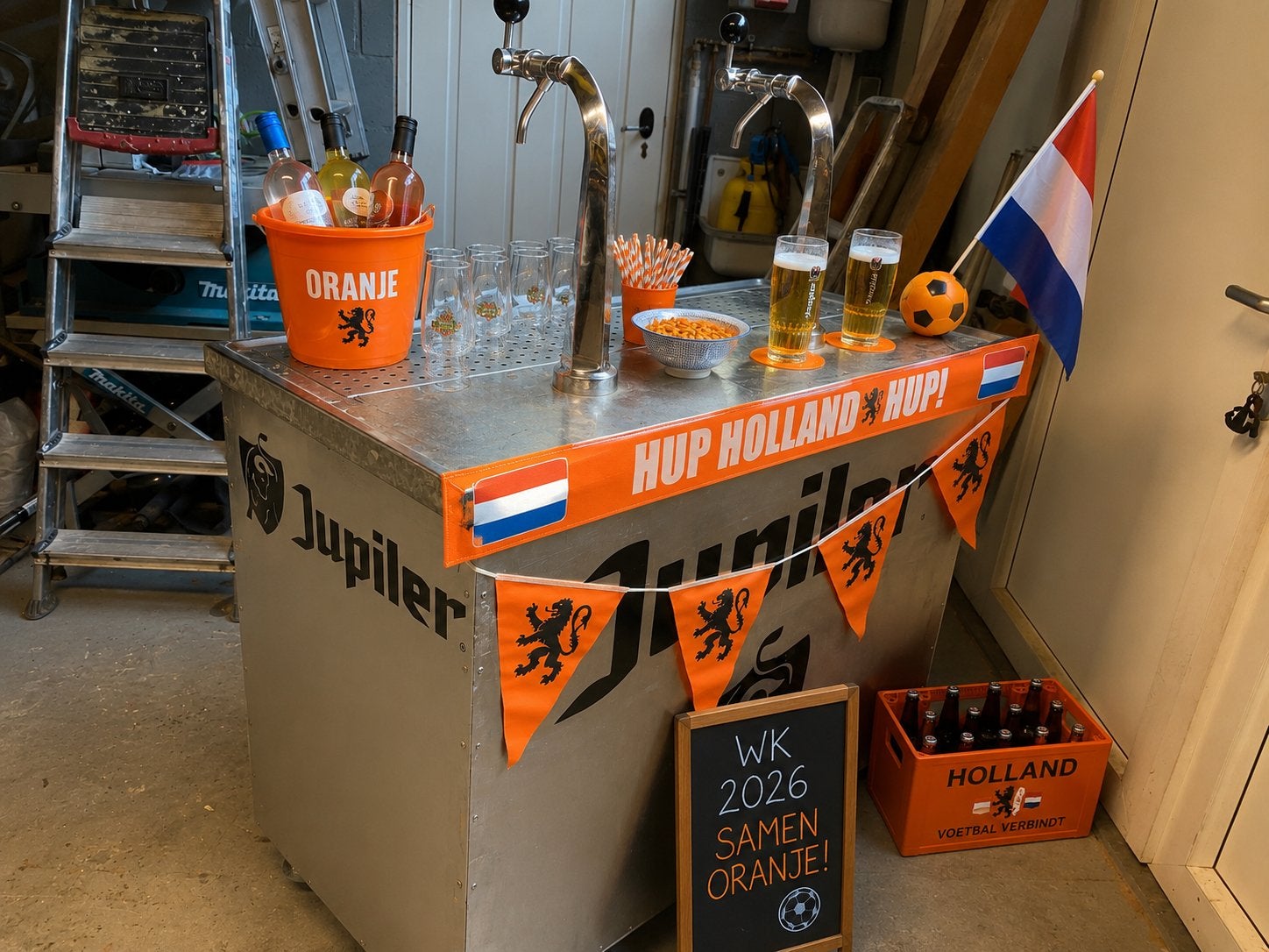 Complete en degelijke mobiele bar met tapinstallatie, Ophalen, Gebruikt