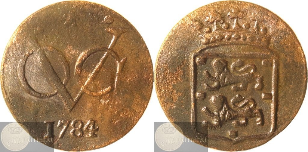 V.O.C. - West-Friesland - Duit 1784 - 1781 jaartalwijziging, Ophalen of Verzenden, Vóór koninkrijk, Overige waardes, Losse munt