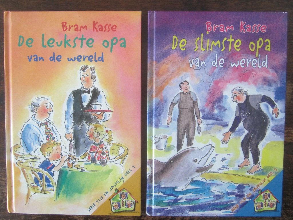 Bram Kasse Tijs Jasmijn De leukste opa van de wereld/slimste, Boeken, Kinderboeken | Jeugd | onder 10 jaar, Zo goed als nieuw