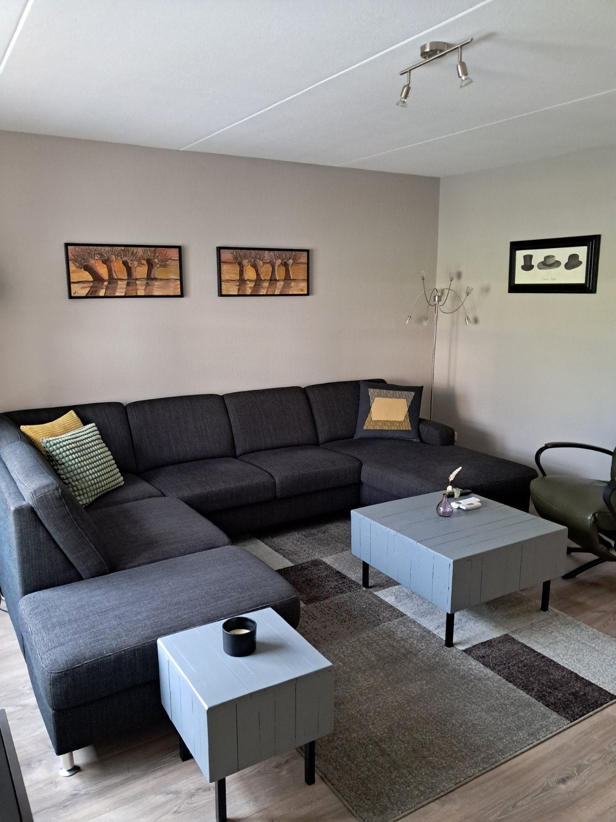 Bank met 2x longchair en opbergruimte, Huis en Inrichting, Ophalen of Verzenden, Zo goed als nieuw