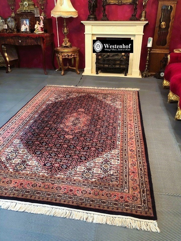 Perzisch tapijt handgeknoopt Bidjar Oosters vloerkleed wol, 200 cm of meer, Ophalen of Verzenden, Zo goed als nieuw, 200 cm of meer