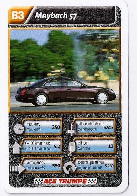 Kw1371 autokaartje B3 maybach 57, Verzenden, Zo goed als nieuw, Auto's
