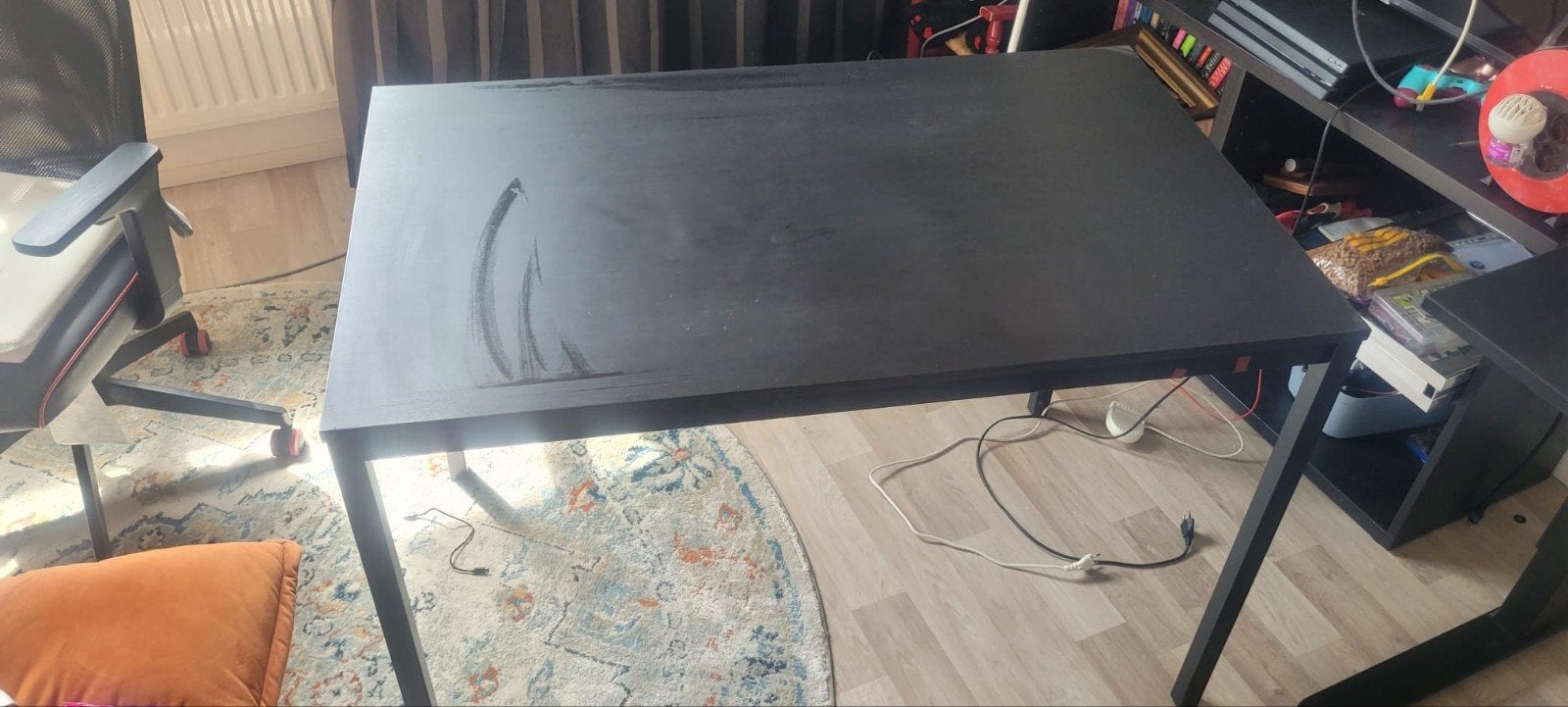IKEA SANDSBERG Tafel, zwart, 110x67 cm, Gebruikt, 100 tot 150 cm, 50 tot 100 cm, Modern, minimalistisch