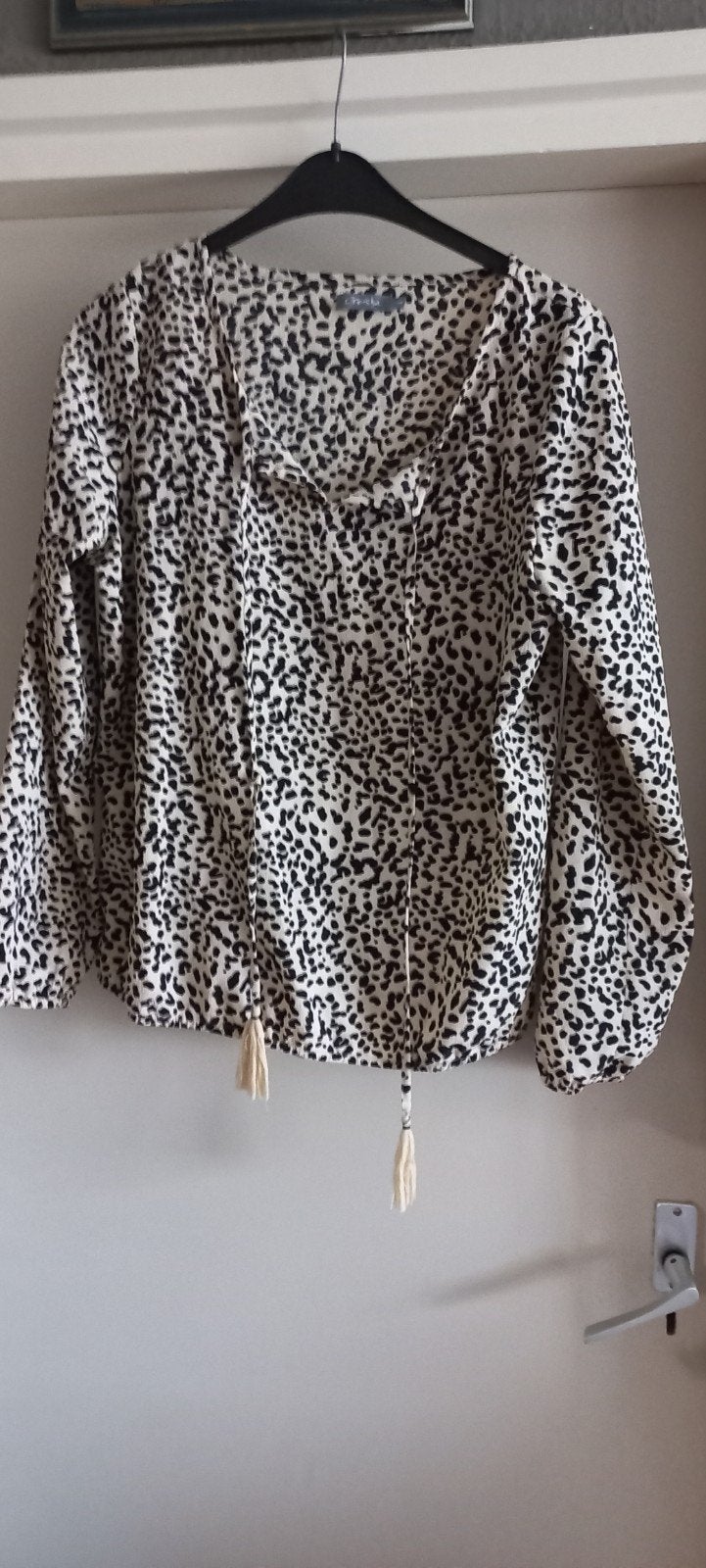 Stijlvolle blouse met luipaardprint maat L, Beige, Maat 42/44 (L), Ophalen of Verzenden, Onbekend
