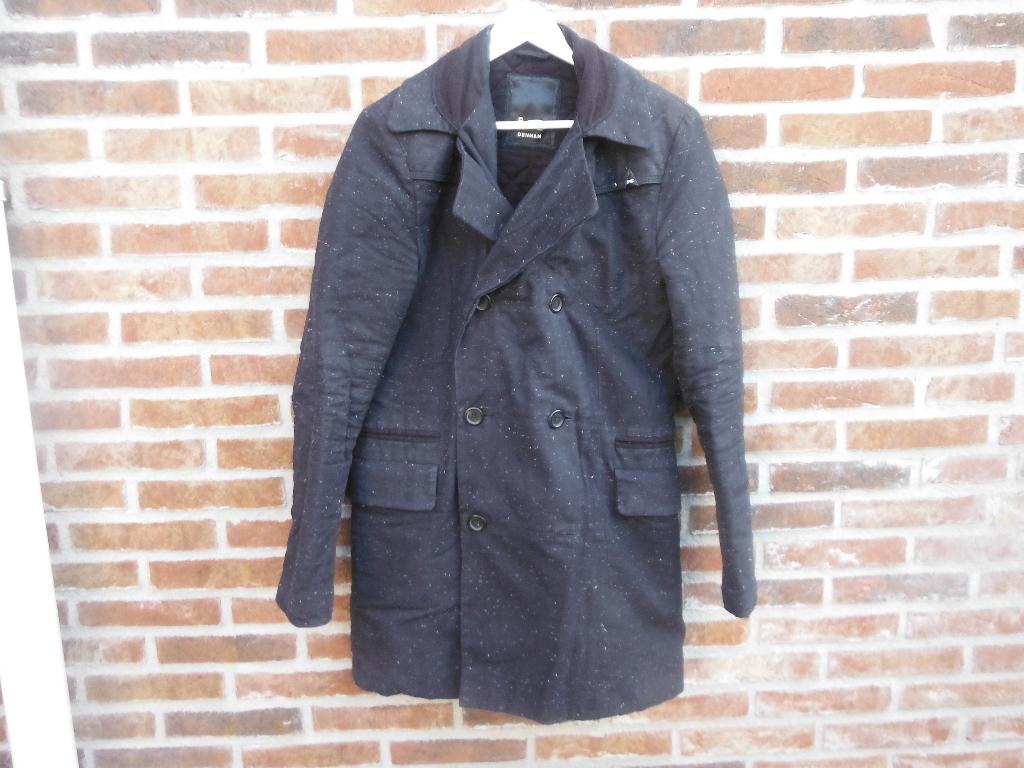 mooie nieuwe zwarte Denham heren jas / overcoat, mt S, Verzenden, Zwart, Nieuw, Maat 46 (S) of kleiner