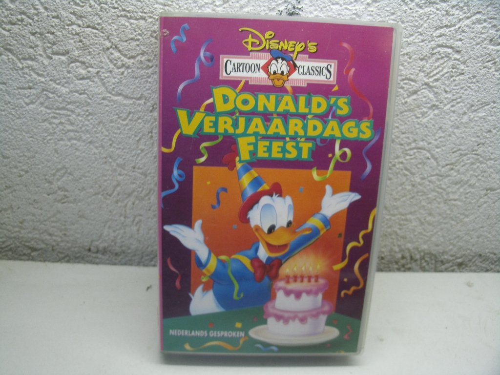 vhs donald's verjaardag's feest, Cd's en Dvd's, VHS | Kinderen en Jeugd, Alle leeftijden, Ophalen of Verzenden, Gebruikt