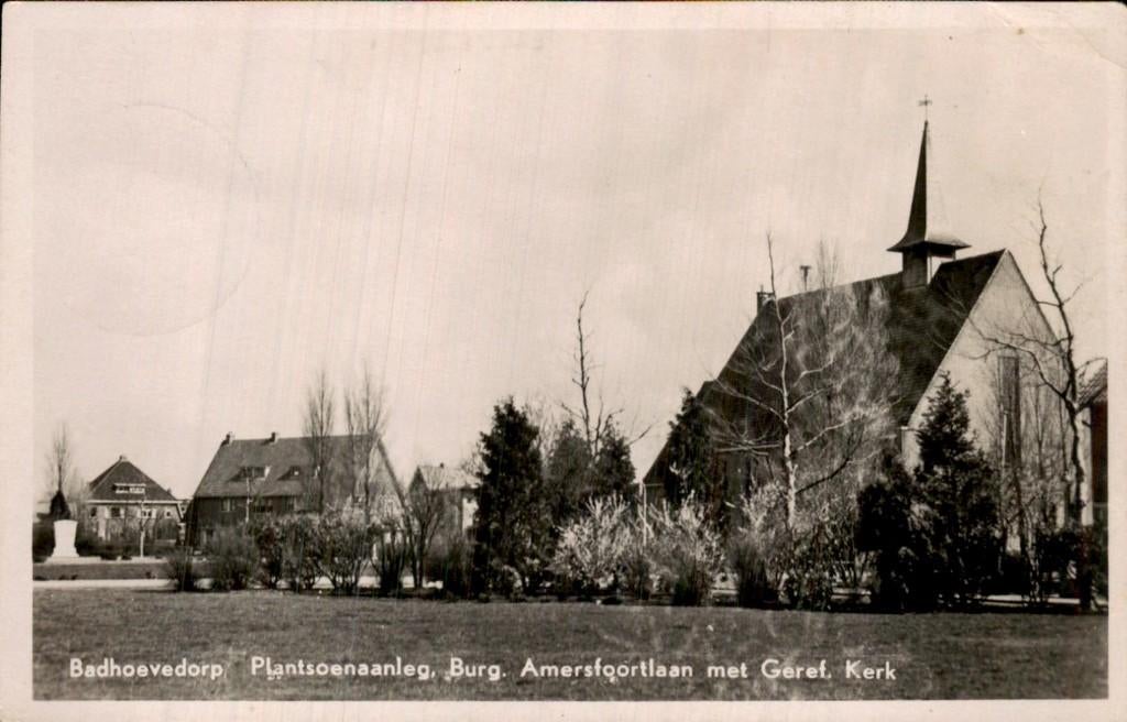 Badhoevedorp - Geref. Kerk - Burg. Amersfoortlaan, Verzamelen, Ansichtkaarten | Nederland, Ophalen of Verzenden, 1940 tot 1960