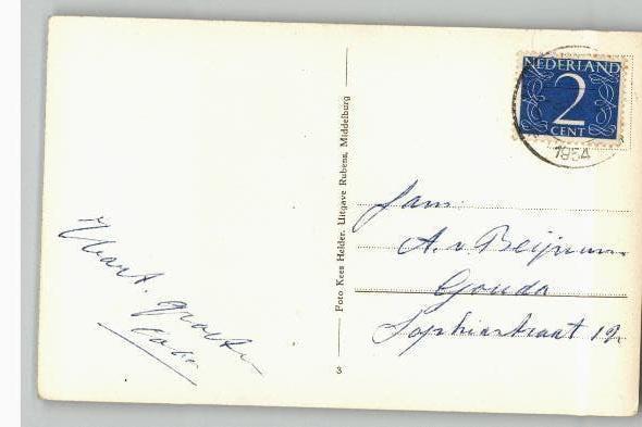 4 mooie kaarten Miniatuur Walcheren st jaren 50, Ophalen of Verzenden, 1940 tot 1960, Gelopen, Zeeland