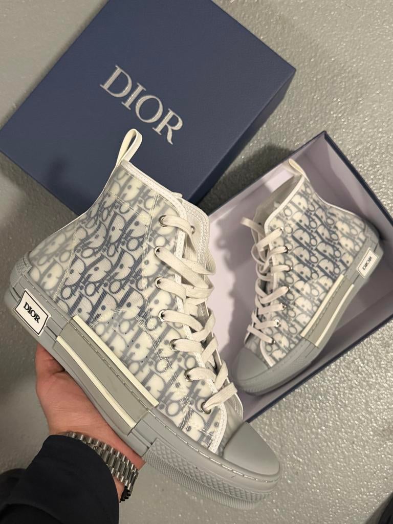 Dior B23 High-Top Sneaker Oblique, Kleding | Dames, Schoenen, Ophalen of Verzenden, Zo goed als nieuw, Wit, Sneakers of Gympen
