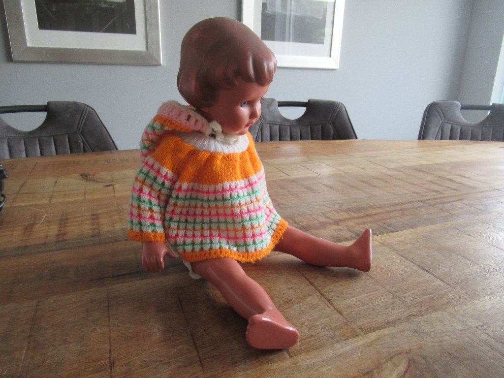 Vintage oude schildpad pop T43 met geluid en bewegende ogen, Ophalen of Verzenden, Gebruikt, Pop