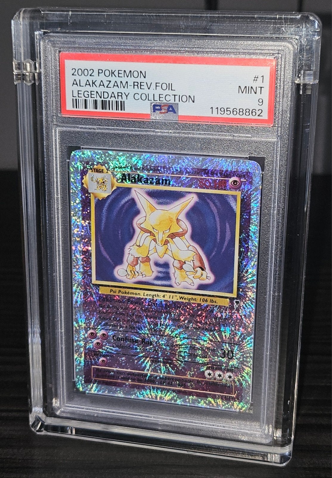 Pokemon - Alakazam Legendary Reverse #1 PSA 9 - Low pop, Hobby en Vrije tijd, Ophalen of Verzenden