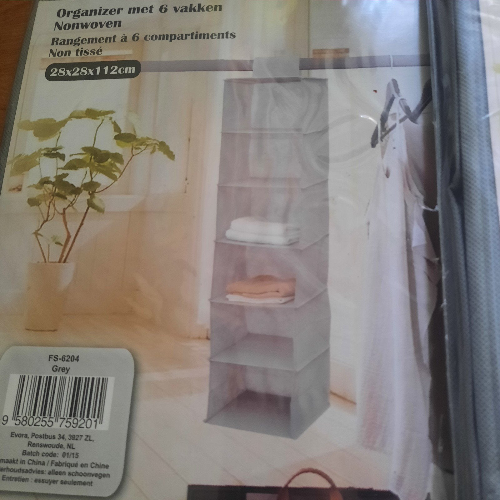 Nieuwe Opberg Organizer met 6 Vakken - Grijs Nonwoven, Huis en Inrichting, Kasten | Kledingkasten, Ophalen, Minder dan 50 cm, 100 tot 150 cm