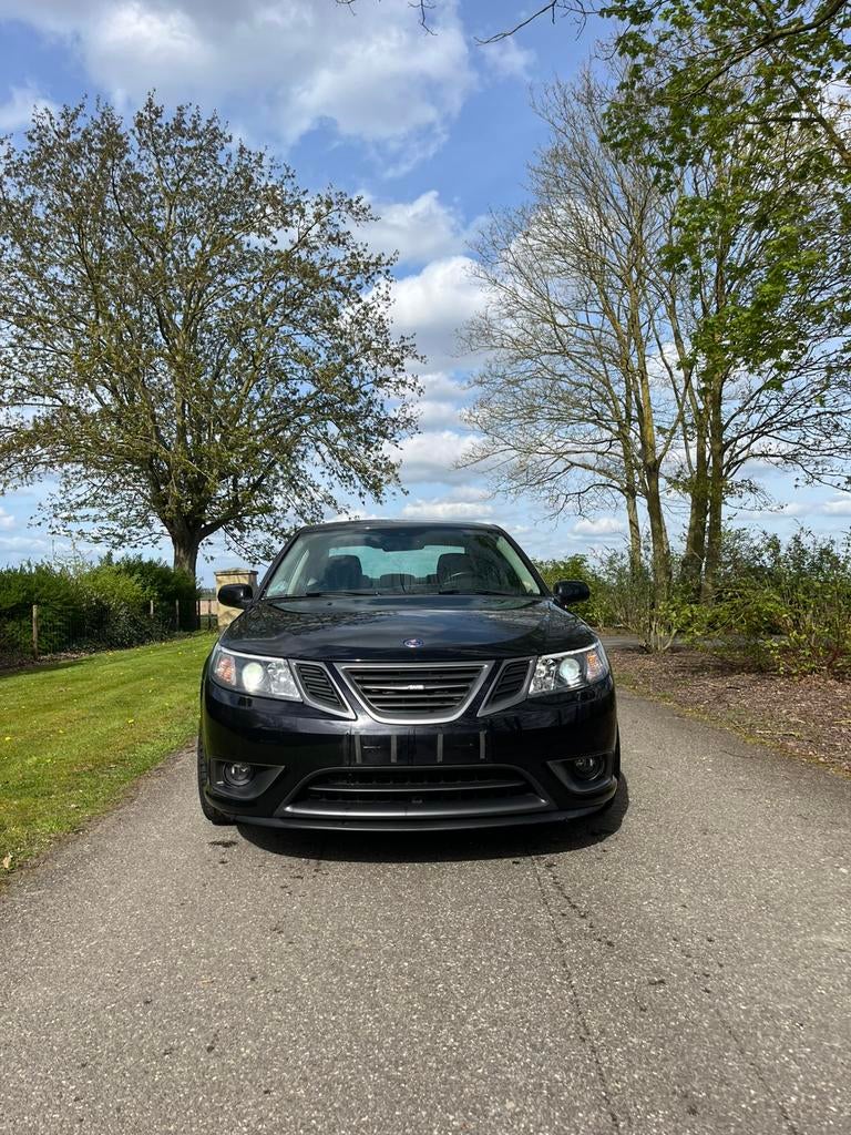 Saab 9-3 2.8 Turbo X Handgeschakeld Hirsch tuning, Auto's, 1610 kg, Zwart, Automatische klimaatregeling, Zwart