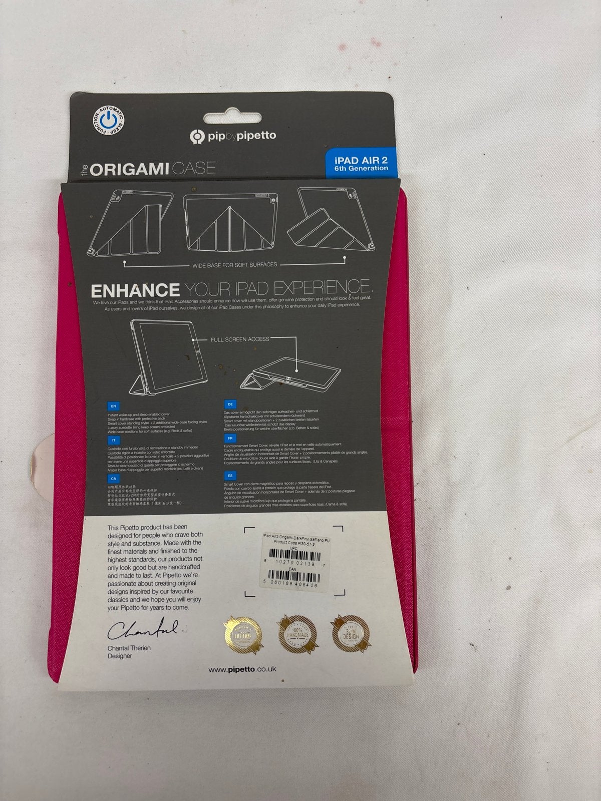 Pipetto Origami Case voor iPad Air 2 (6e generatie) - Roze, Ophalen of Verzenden, Nieuw, Rose Goud, Apple iPad Air