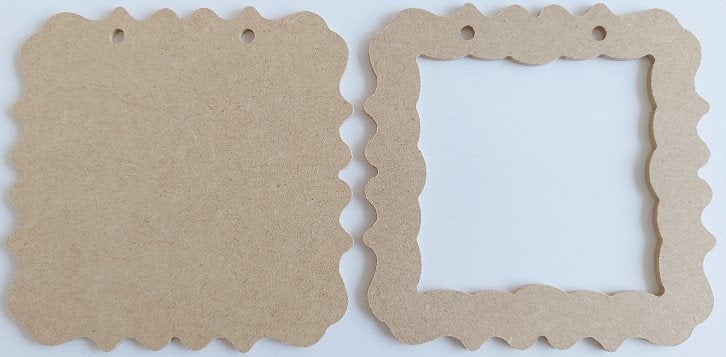 MDF Relief plaatje en voorkant 11,9 x 11,9 cm dikte 3 mm, ., Overige thema's, Nieuw, Ophalen of Verzenden